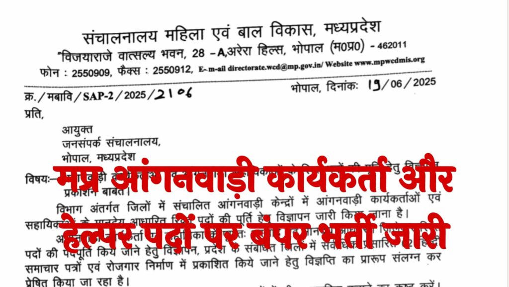 MP Anganwadi Recruitment 2025
