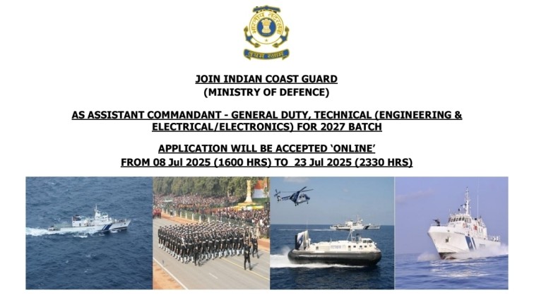 Indian Coast Guard AC 01/2027 Batch Recruitment 2025